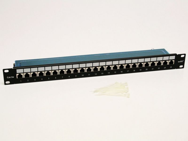 Patch panel Cat5E SFTP 24p rack 19" 1U 90° GALAXY *[1618]