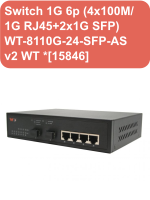 Switch 1G 6p (4x100M/1G RJ45+2x1G SFP) WT-8110G-24-SFP-AS v2 WT *[15846]