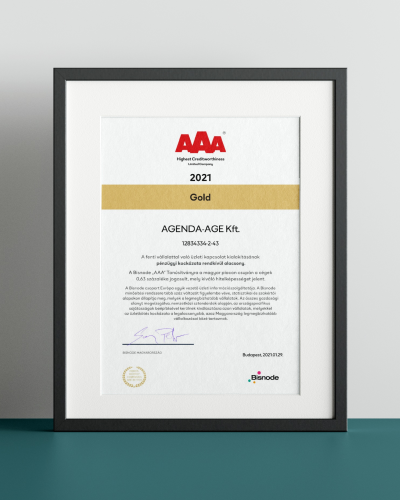 2021-ben is Bisnode minősítést érdemeltünk ki.