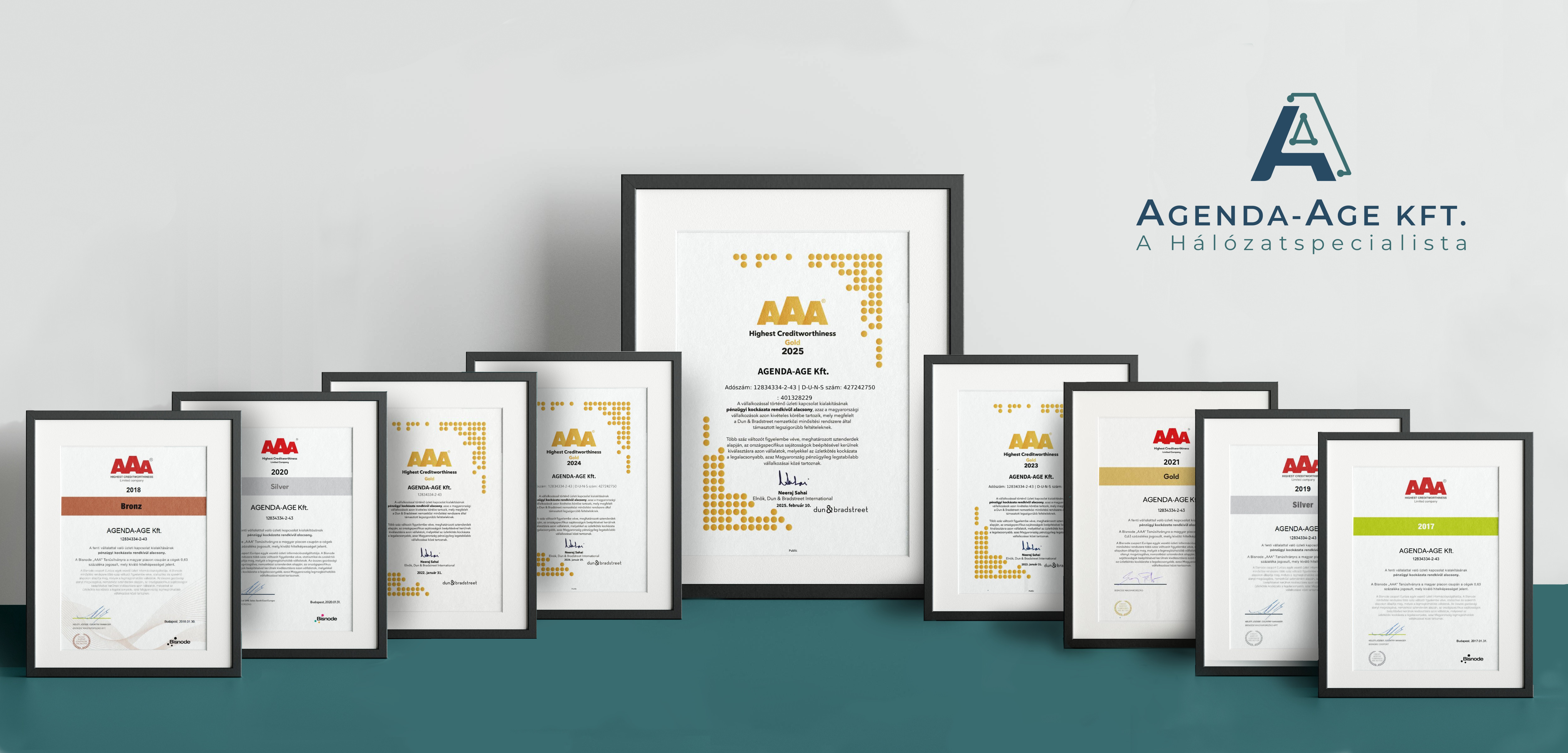 2024-ben is D&B AAA GOLD minősítést érdemeltünk ki.