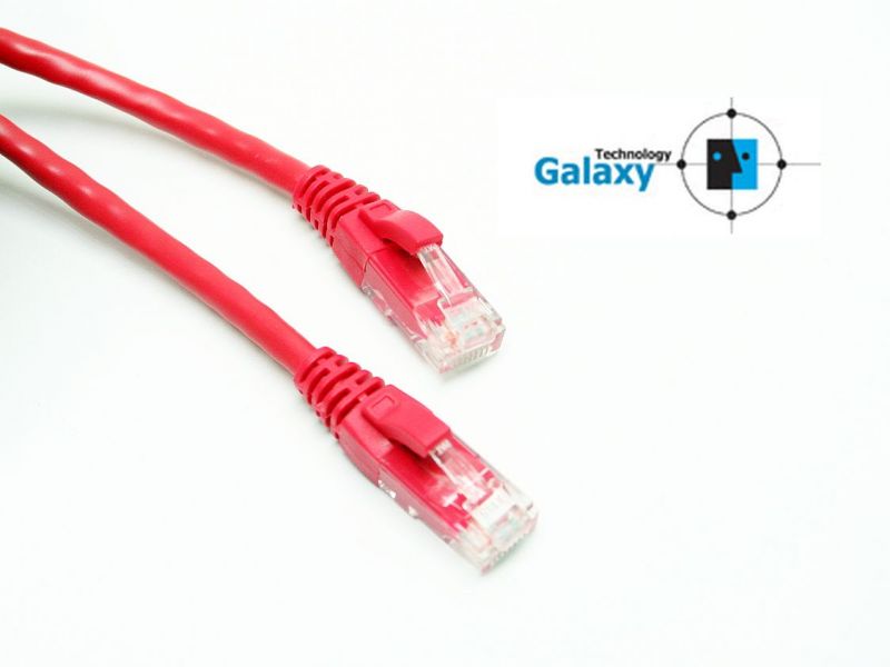 Patch kábel Cat5E  UTP   0,5m piros 30µ" PVC GALAXY [12846]*