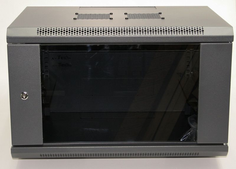 Rack szekrény  6U fali 19"  szürke s. 6U600x450SSZ  X-Tech [12922]