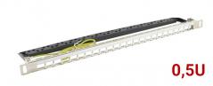 Patch panel Üres (Keystone) 24p rack 19" 0,5U 100-041 Excel [13086]