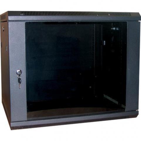 Rack szekrény 18U fali 19" fekete lapraszerelt WBFP18.6SGB Excel