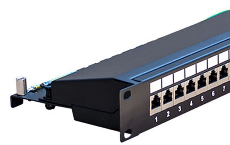 Patch panel Cat5E SFTP 24p rack 19" 1U 90° OEM [14853]