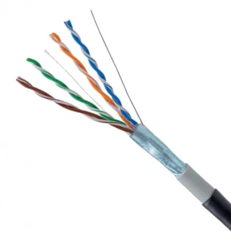 Kábel Cat5E F/UTP kül-/beltéri PE/PVC 500m fekete KE300S24OUT KELine [14970]