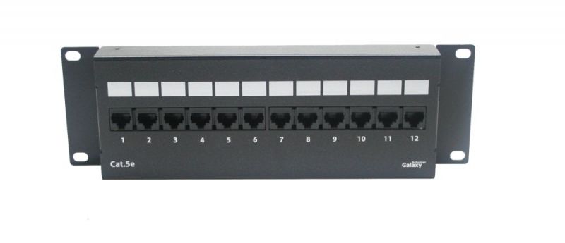 Patch panel Cat5E  UTP 12p fali 180° GALAXY [1666]*