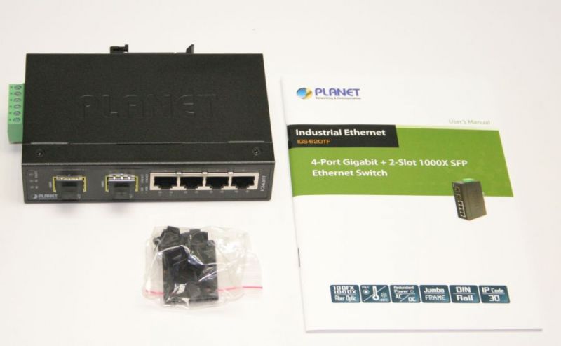 Switch  1G  5p (4x1G RJ45 2x100M/1G SFP) DIN IGS-620TF Planet [15207]