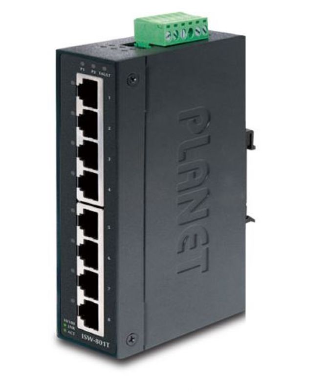Switch   100M  8p (8x100M RJ45) DIN ISW-801T Planet [15208]