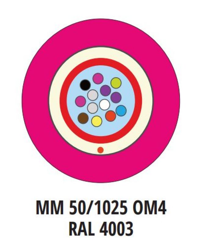 Kábel opt. MM 50/125 (OM4) 12ér kül-/beltéri LSOH viola OptiC [15246]*