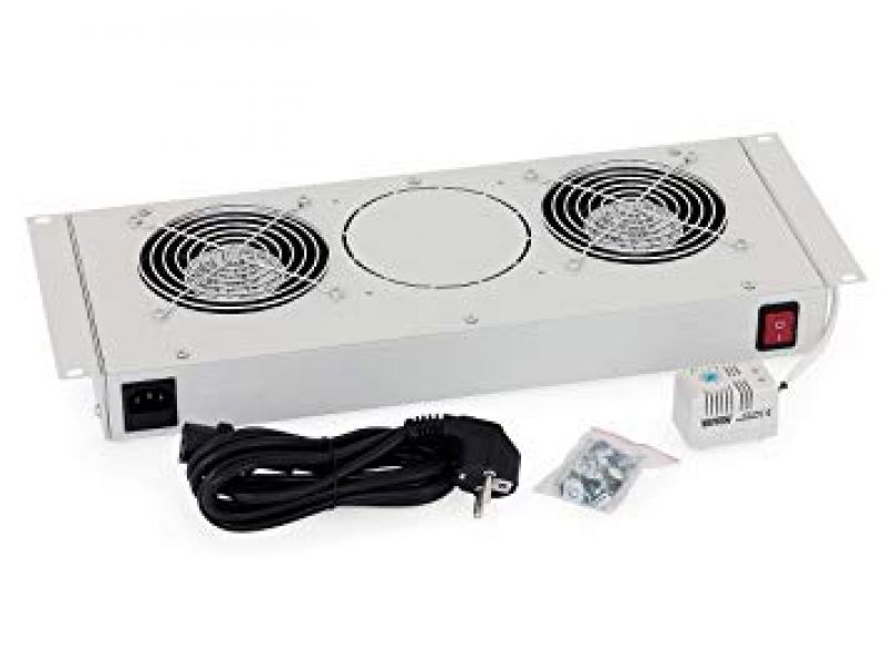 Rack szekr. ventilátor tetőmodul 2xVent+Term. szürke RAC-CH-X25-X1 Triton