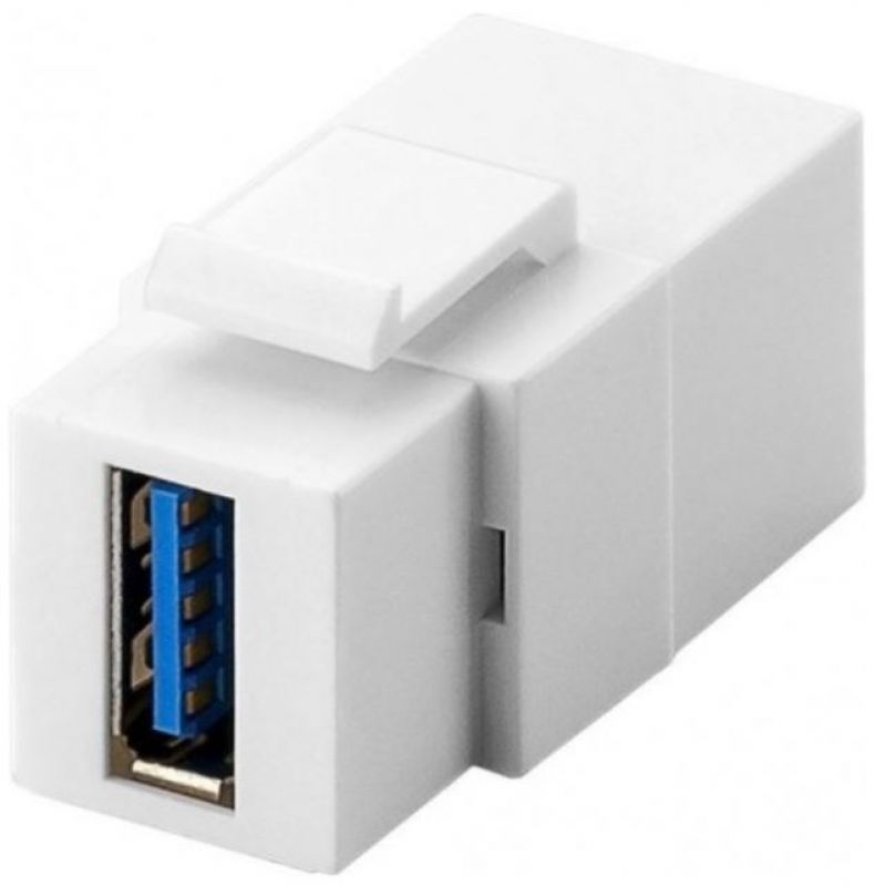 Modulár betét USB 3.0 (A/A) fehér OEM [15859]