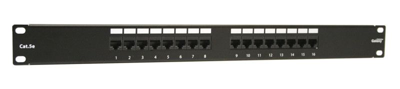 Patch panel Cat5E  UTP 16p rack 19" 1U 180° GALAXY *[15867]