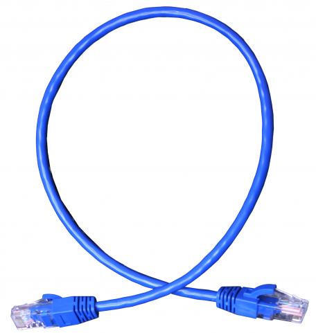 Patch kábel Cat5E  UTP   0,5m kék 50µ" PVC iSUN [16180]*
