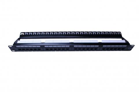 Patch panel Cat5E  UTP 24p rack 19" 1U 180° EXW [16388]