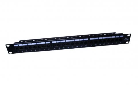 Patch panel Cat5E  UTP 24p rack 19" 1U 90° EXW [16389]