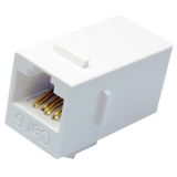 Modulár betét RJ45 Cat6  UTP patch összekötő fehér EXW [16425]