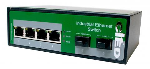 Switch  1G  6p (4x100M/1G RJ45+2x1G SFP) ipari DIN IS-2SF60004 CRD [16823]