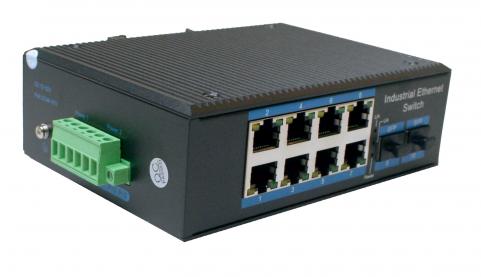 Switch  1G 10p (8x100M/1G RJ45+2x1G SFP) ipari DIN IS-2SF60008 CRD [16824]