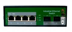 Switch  1G  6p (4x100M/1G RJ45 PoE+2x1G SFP) ipari DIN IPS-2SF60004 CRD [16828]