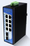 Switch  1G 10p (8x100M/1G RJ45 PoE+2x1G SFP) ipari DIN IPS-2SF60008 CRD *[16829]