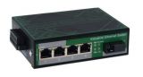 Opt. konverter SM 1G  20km SCdlx/4x100M/1G RJ45 ipari DIN IS-1F60004 CRD [16839]