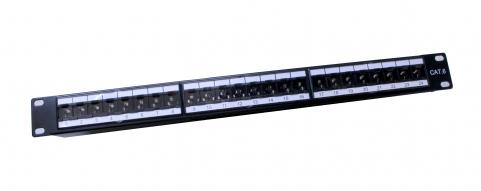 Patch panel Cat6  UTP 24p rack 19" 1U 90° EXW [16881]