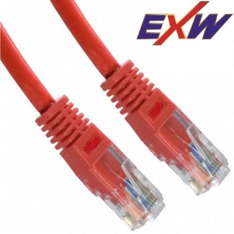 Patch kábel Cat6  UTP  1m piros 50µ" PVC EXW [16960]