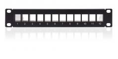 Patch panel Üres (Keystone) 12p rack 10" 1U RAB-PP-X12-C1 KELine