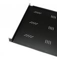 Rack polc 19" 1U 400mm fekete fix, perforált 3MM (17477)-a