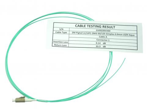 Pigtail kábel MM 50/125 (OM3) LC/UPC 2m LSZH (TB-O+) OptiC [17491]