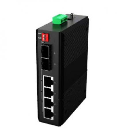 Switch  1G  6p (4x100M/1G RJ45+2x1G SFP) ipari DIN OptiC [17953]