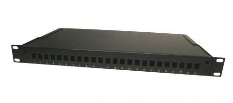Patch panel optikai Üres 24p (SC slx/LCdlx) rack 19" 1U fiókos OptiC [18010]