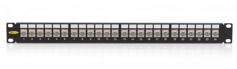 Patch panel Cat6a SFTP 24p rack 19" 1U 180° KEP-C6A-S-HD KELine [18308]