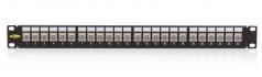 Patch panel Cat6a SFTP 24p rack 19" 1U 180° KEP-C6A-S-HD KELine [18308]