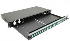 Patch panel optikai Üres 24p (SC slx/LCdlx) rack 19" 1U fiókos OEM [18995]