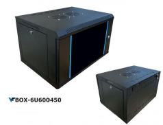 Rack szekrény  6U fali 19" 600x450 fekete VF [19035]