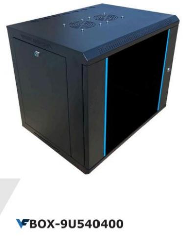Rack szekrény  9U fali 19" 540x400 fekete VF [19039]