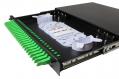 Patch panel optikai 24p (24xE2000 slx) SM rack 19" 1U fiókos OptiC [19160]-a