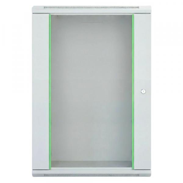 Rack szekrény 18U  fali 19" 600x 600 szürke üveg a. RackSys [19187]