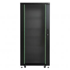 Rack szekrény 27U álló szerver 19" 800x1000 fekete üveg a. RackSys [19217]