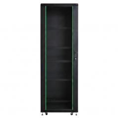 Rack szekrény 37U álló 19" 800x 800 fekete üveg a. RackSys [19233]