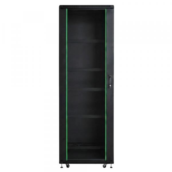 Rack szekrény 37U álló szerver 19" 800x1000 fekete üveg a. RackSys [19237]