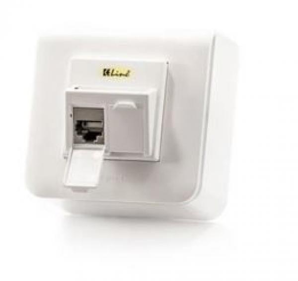 Fali aljzat RJ45 Cat6a SFTP 2port fehér Modulo45 (601120-AP) KELine [19275]