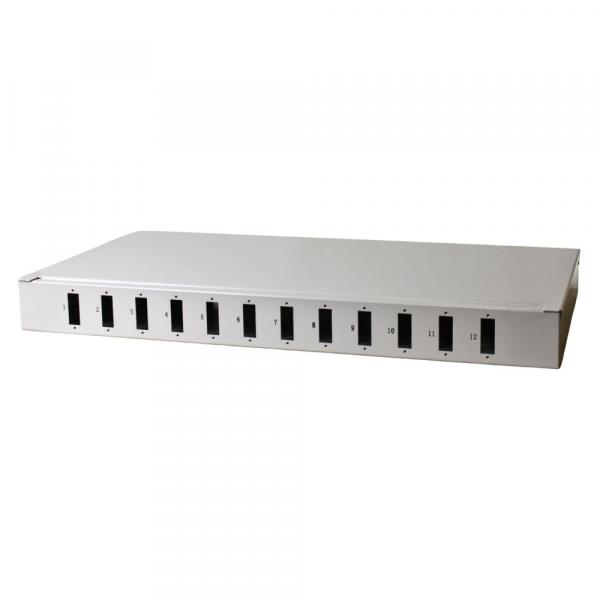 Patch panel opt. Üres 12p (12xSCdlx/LCquad) rack 19" 1U OEM [20153]