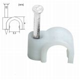 Kábelrögzítő kerek 5,3mm szeggel fehér 100 db OEM *[3721]