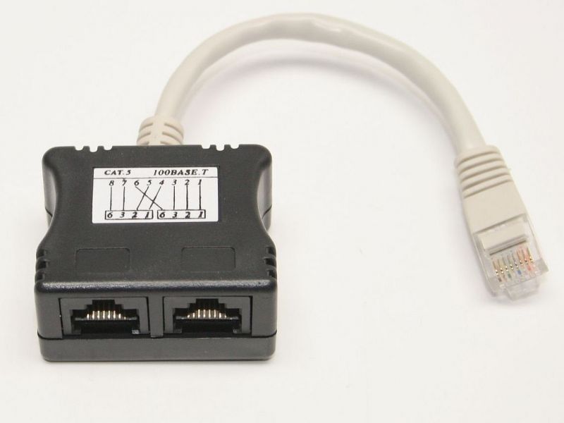 Ethernet kábel Y adapter PC/PC 1/2xRJ45 CAT5E UTP U5E GALAXY [6067]*