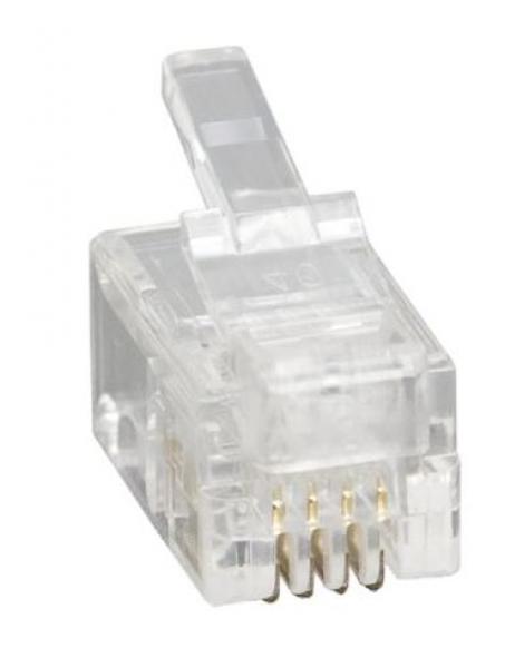Telefonos dugó RJ10 (4/4) Cat3 UTP patch  3µ" átlátszó OEM [9109]