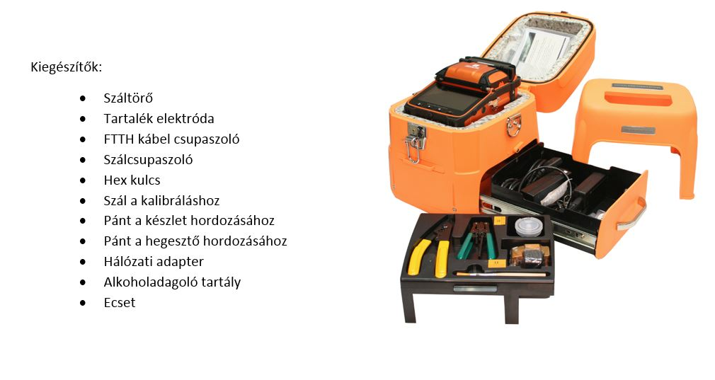 Optikai szálhegesztő készlet SignalFire AI-9 tartozékai